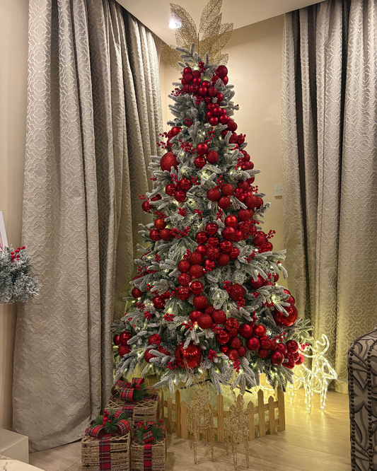 8 ft Snow-Flocked Pre-lit Christmas Tree