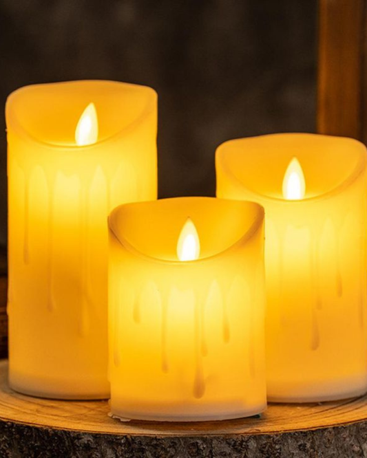 LED Flameless Candle – Realistic Flickering Wax Candle (Warm White Glow)