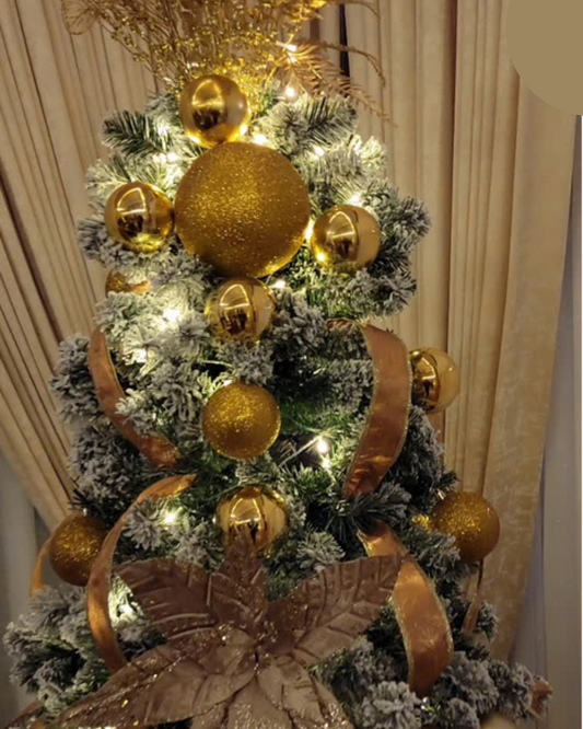 7ft Snow-Flocked Pre-lit Christmas Tree