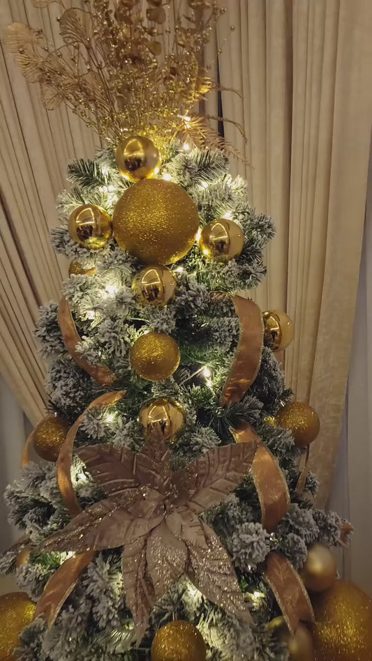 7ft Snow-Flocked Pre-lit Christmas Tree